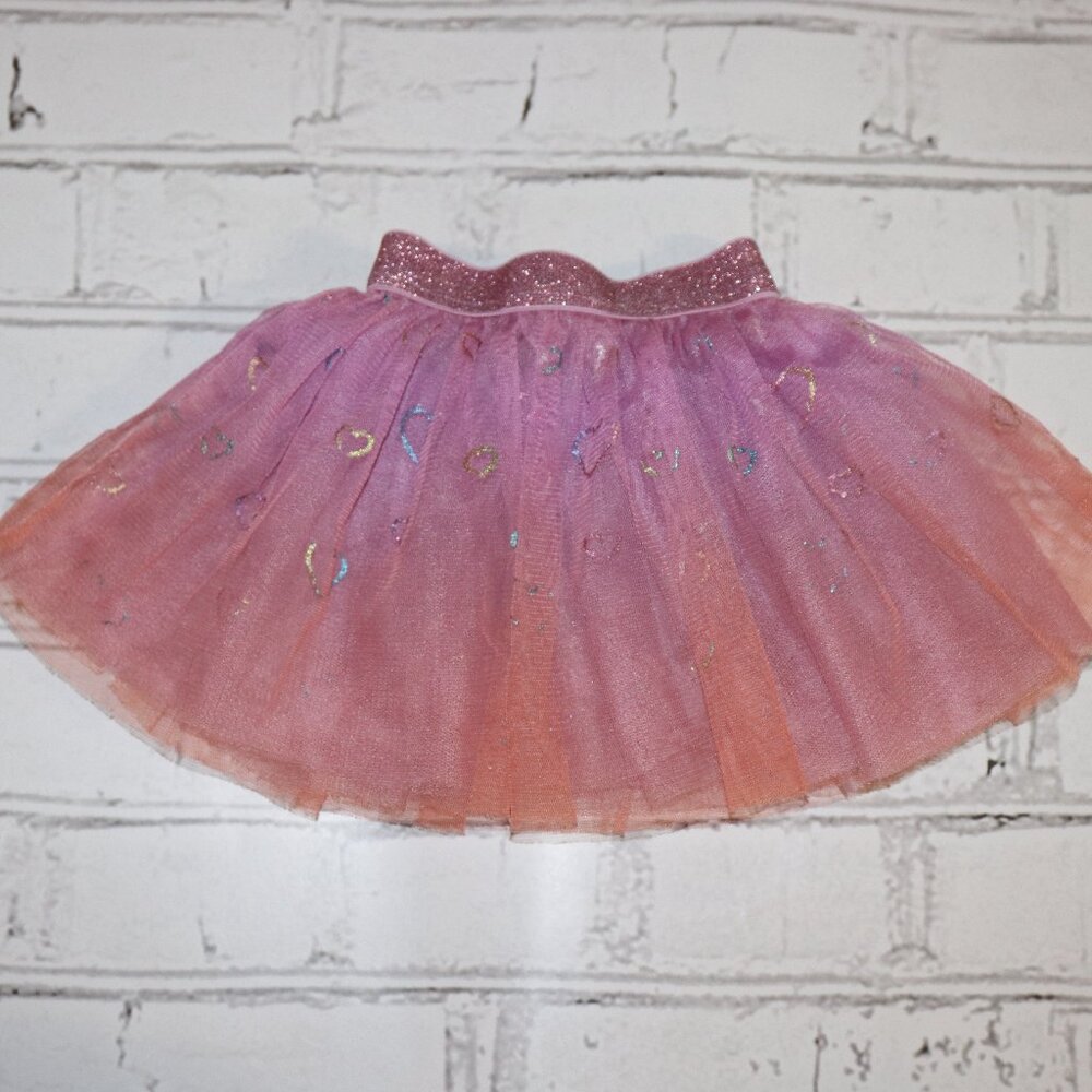 🍊 Pink & Orange Ombré Skirt · Size 18M